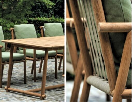 dowel rod teak frame sling strap european luxury design dining chair hamptons palm beach detail organic hotel 1 nature