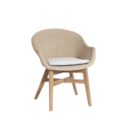 wicker - teak dining chair
