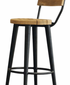 rustic bar stool with backrest