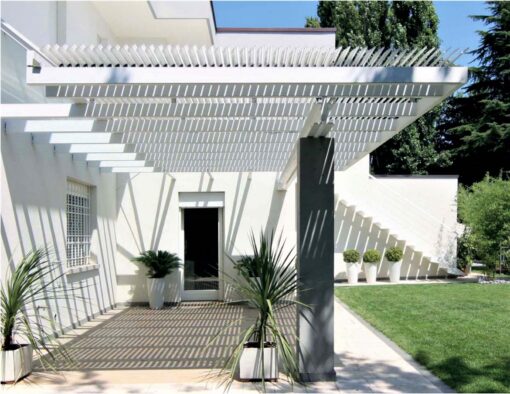 adaptable open close custom louvre slat roof cover shade system pergola wall mount rooftop ocean