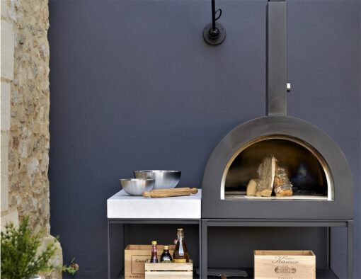 luxury modern best top design wood fire burning pizza oven black 2