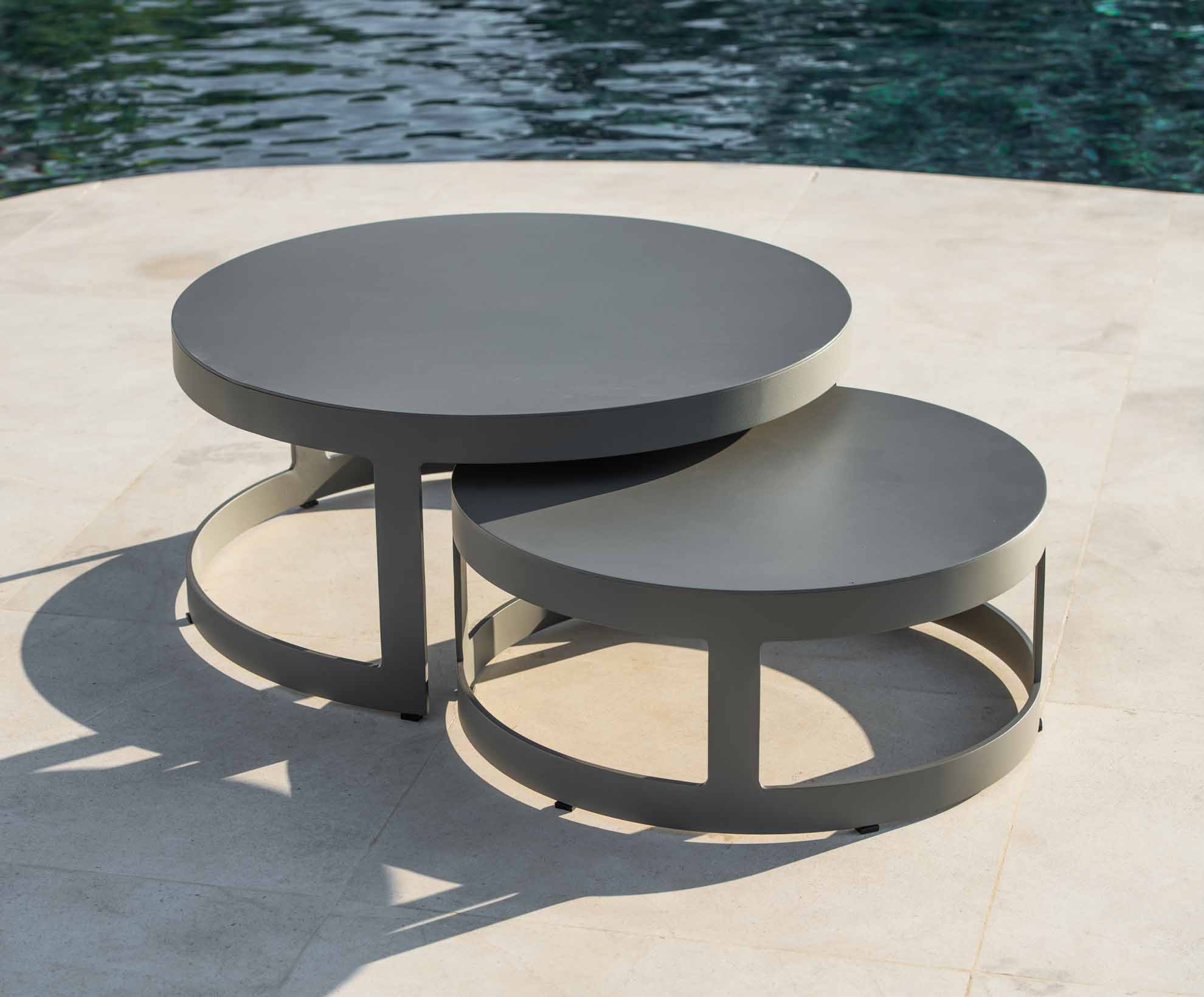 Aabu modren ceramic round coffee table luxury outdoor furniture contract hospitality